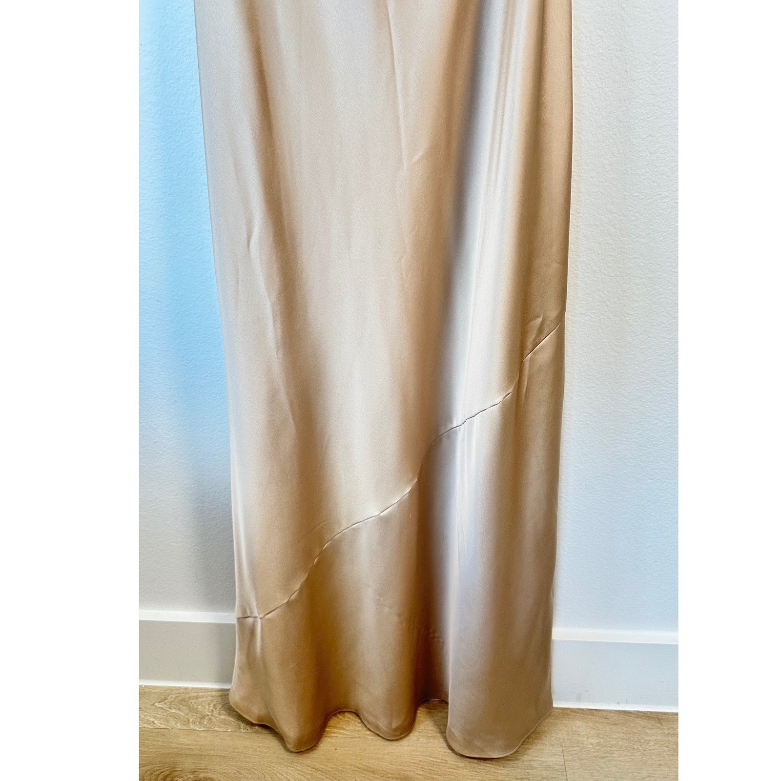 Show Me Your Mumu Jasmine Halter Maxi Dress Womens Formal Satin S Champagne