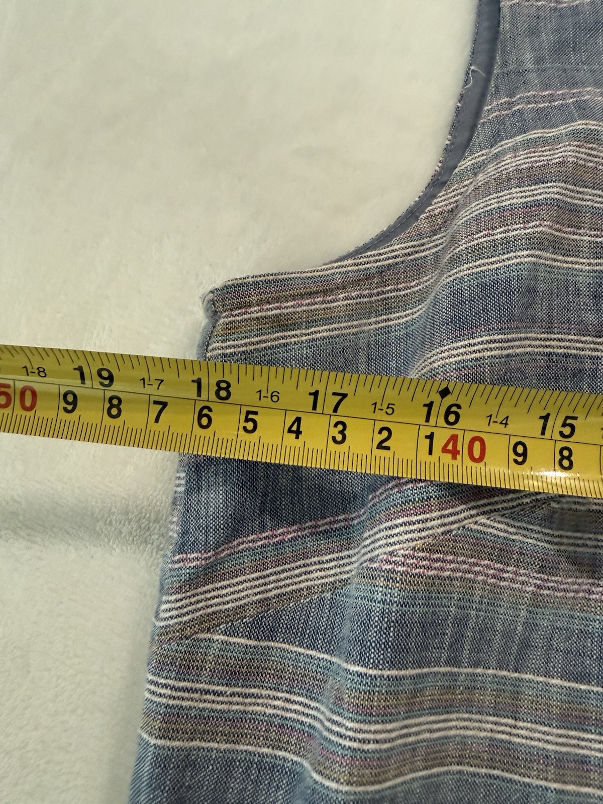Talbots Shift Dress Size 12 Petite Crochet Front Stripes Lined E15