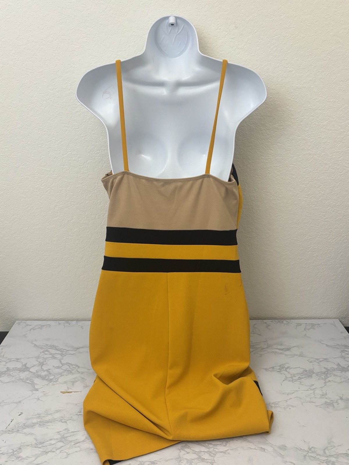 Privy Colorblock Spaghetti Strap Dress M Whimsigoth Yellow Black Pullover Q