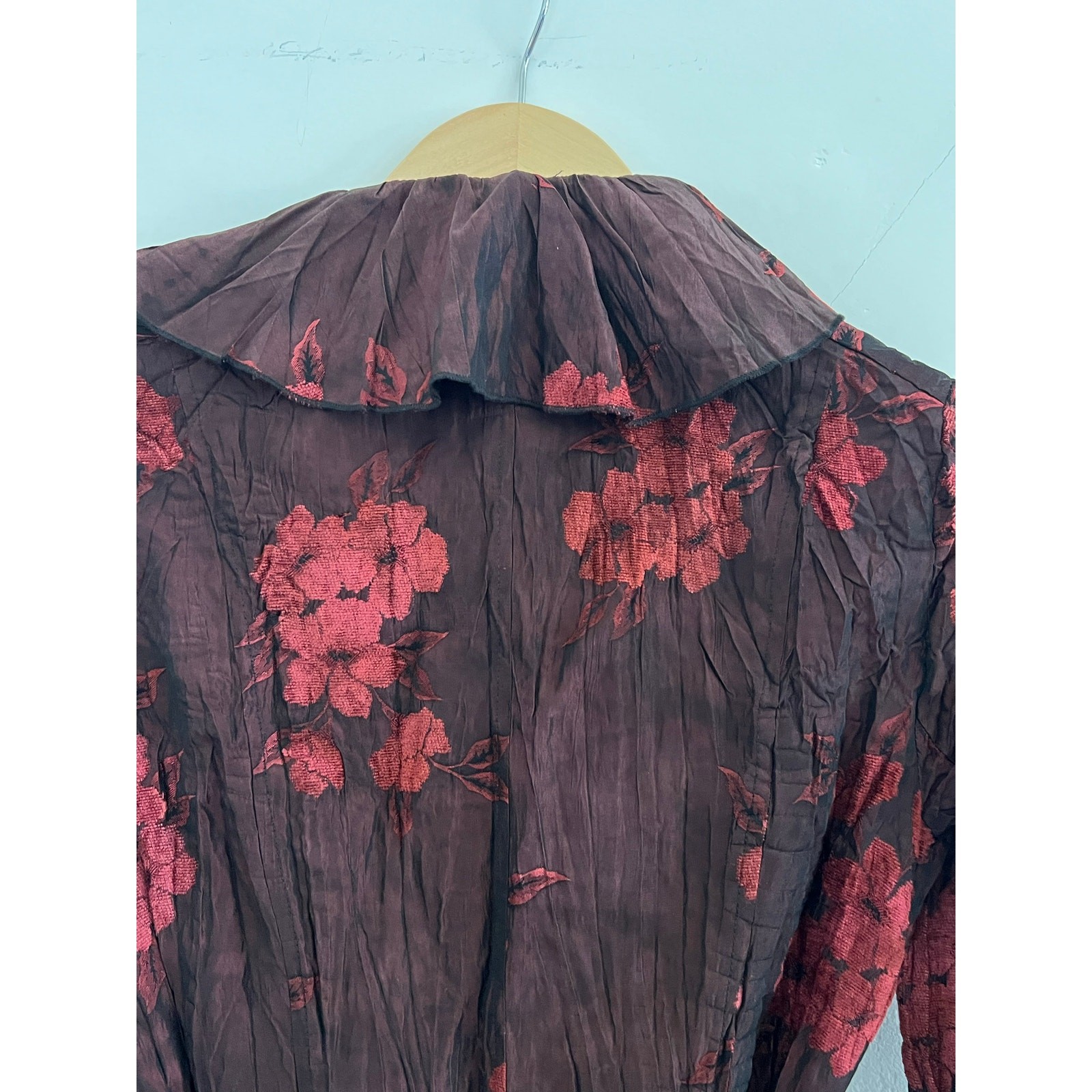 Alberto Makali Crushed Velvet Burnout Floral Mini Dress Small Whimsygoth Artsy
