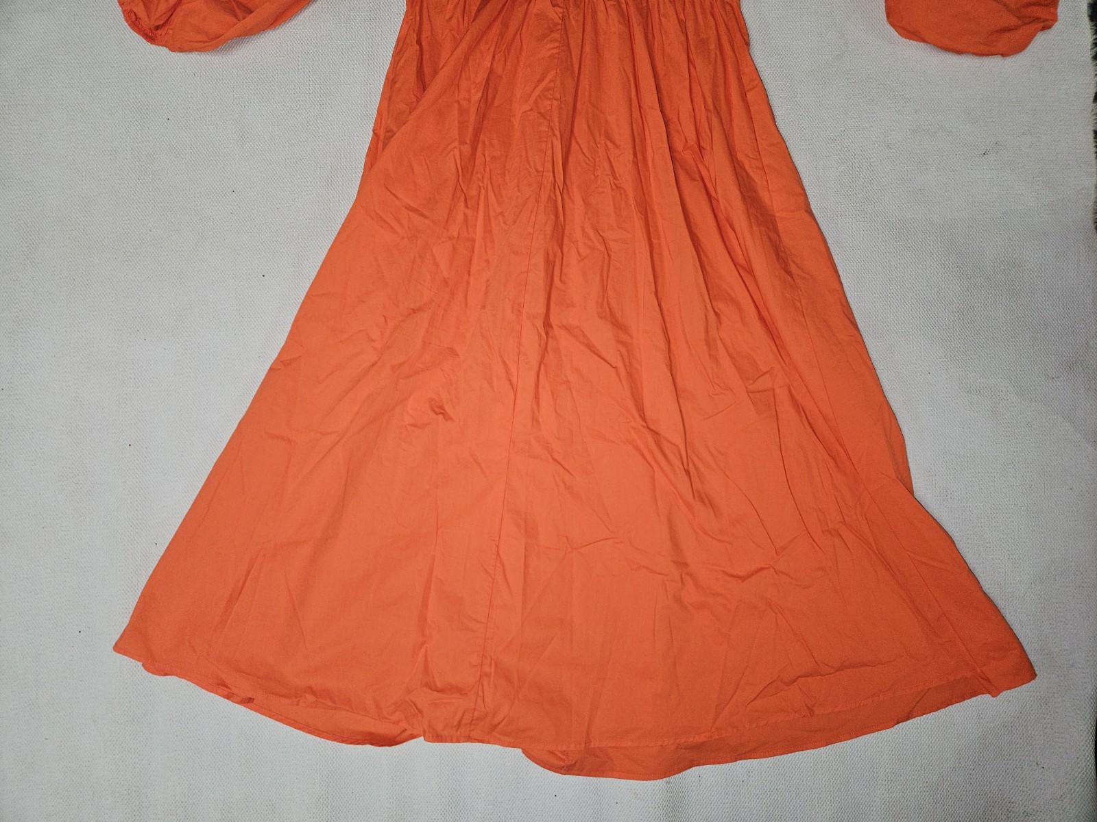 Brave + True Sunshine Cotton Poplin Midi Dress Vibrant Mandarin Orange Color