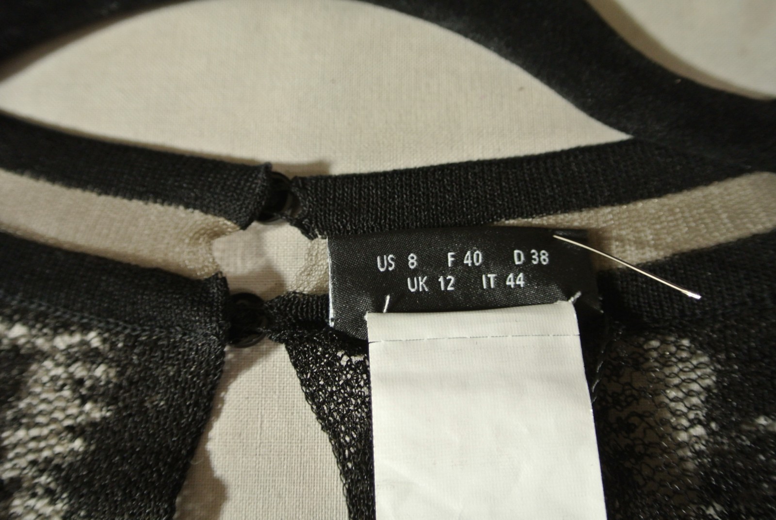 NWT, Akris Scribble Jacquard Linen Blend Dress in Black Sz 8 #DD74