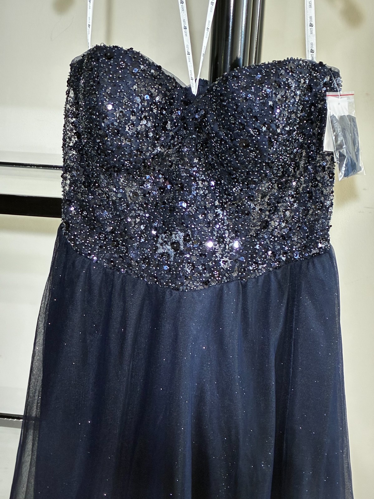 NWT-Jules&Cleo-Glitter Sheer Beaded Bodice Strapl’s Tulle/POCKETS-Sz 18-Ret $300
