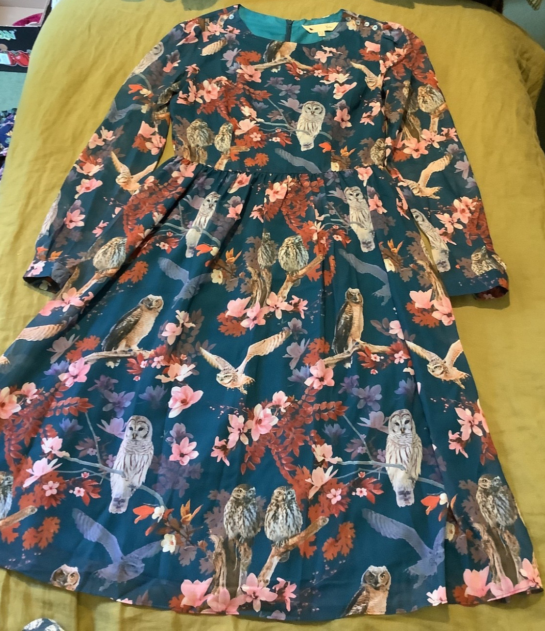 Vintage Yumi Dress Owls & Flowers – 12 Medium