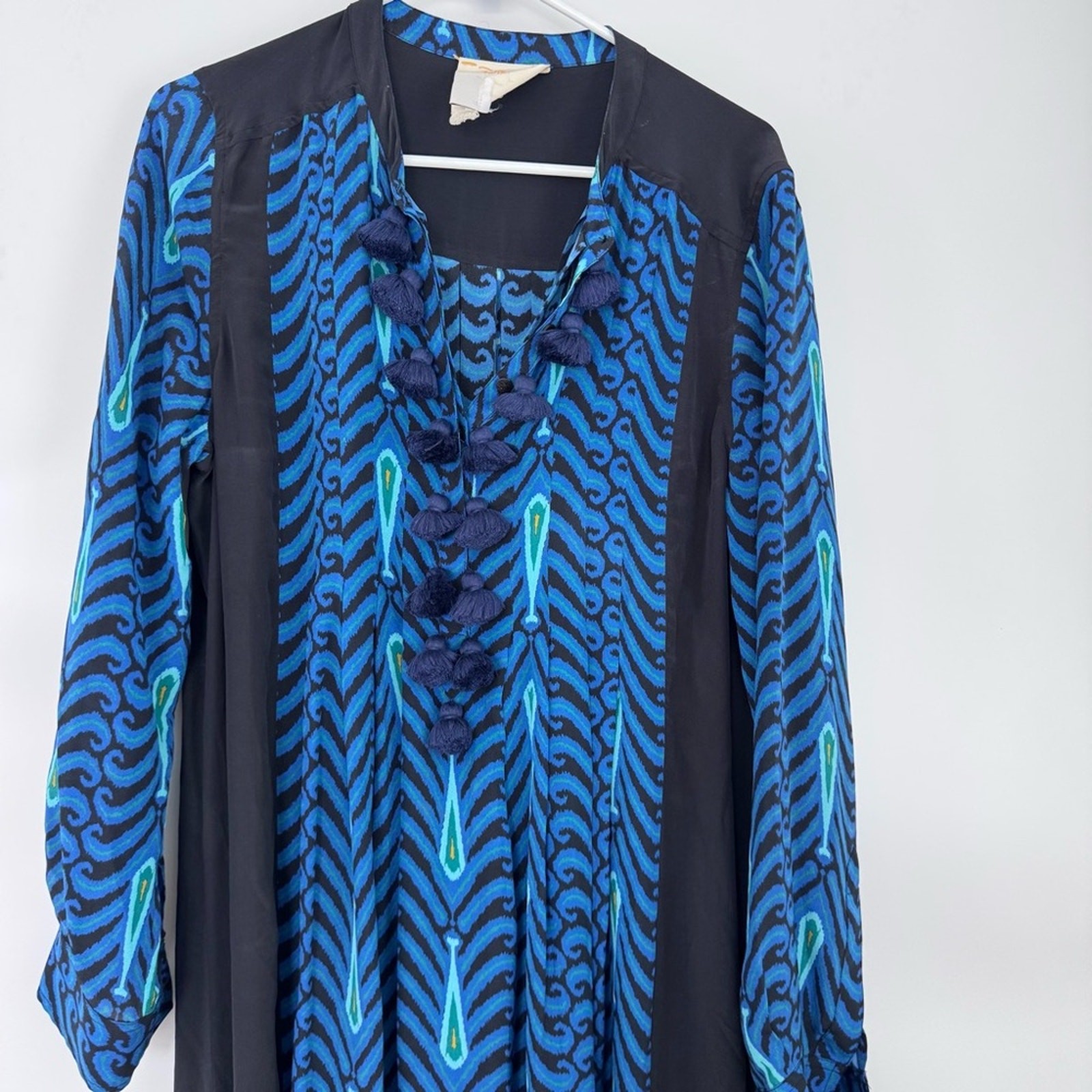 Figue x Disney Collaboration Jasmine Maxi Dress Silk Blue Black size Large