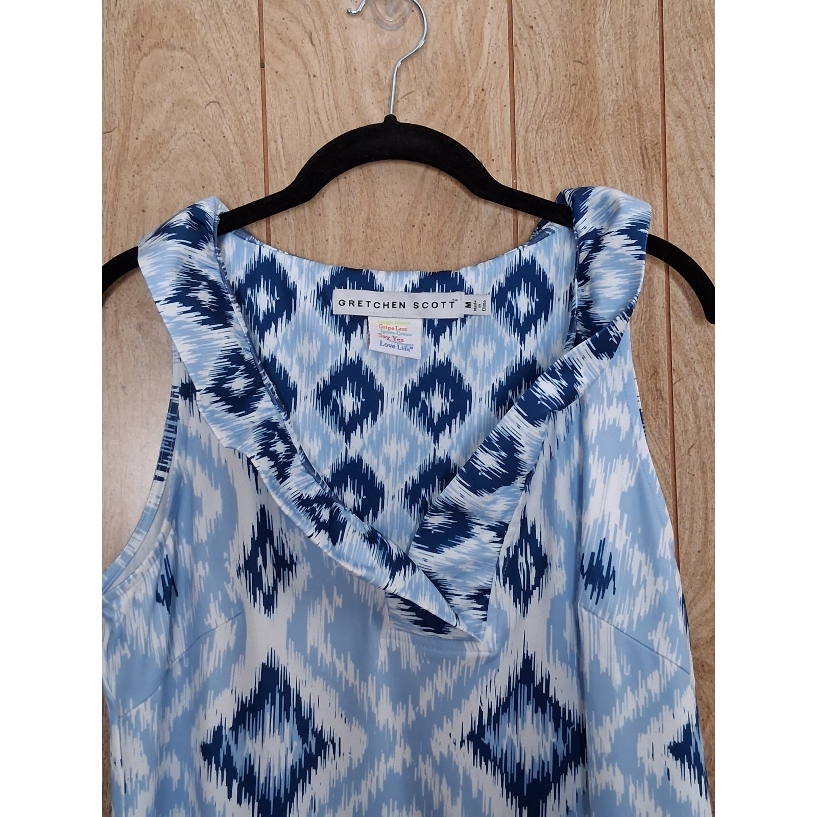 Ladies Gretchen Scott Sleeveless Blue and White Dress Size Medium