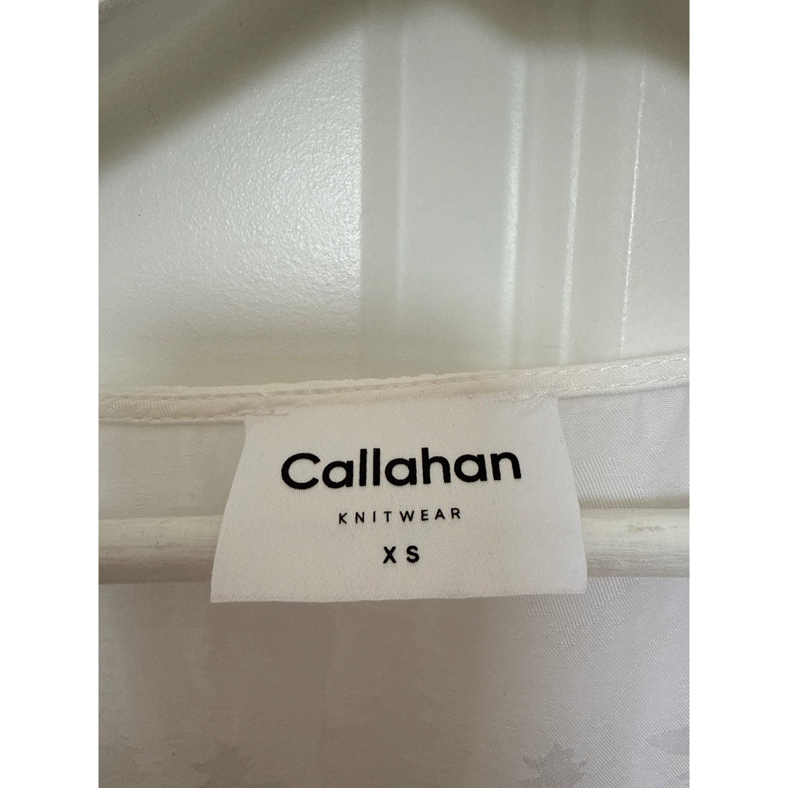 Tuckernuck Callahan Knitwear White Jacquard Wrap Midi Dress V-Neck Tie Waist XS