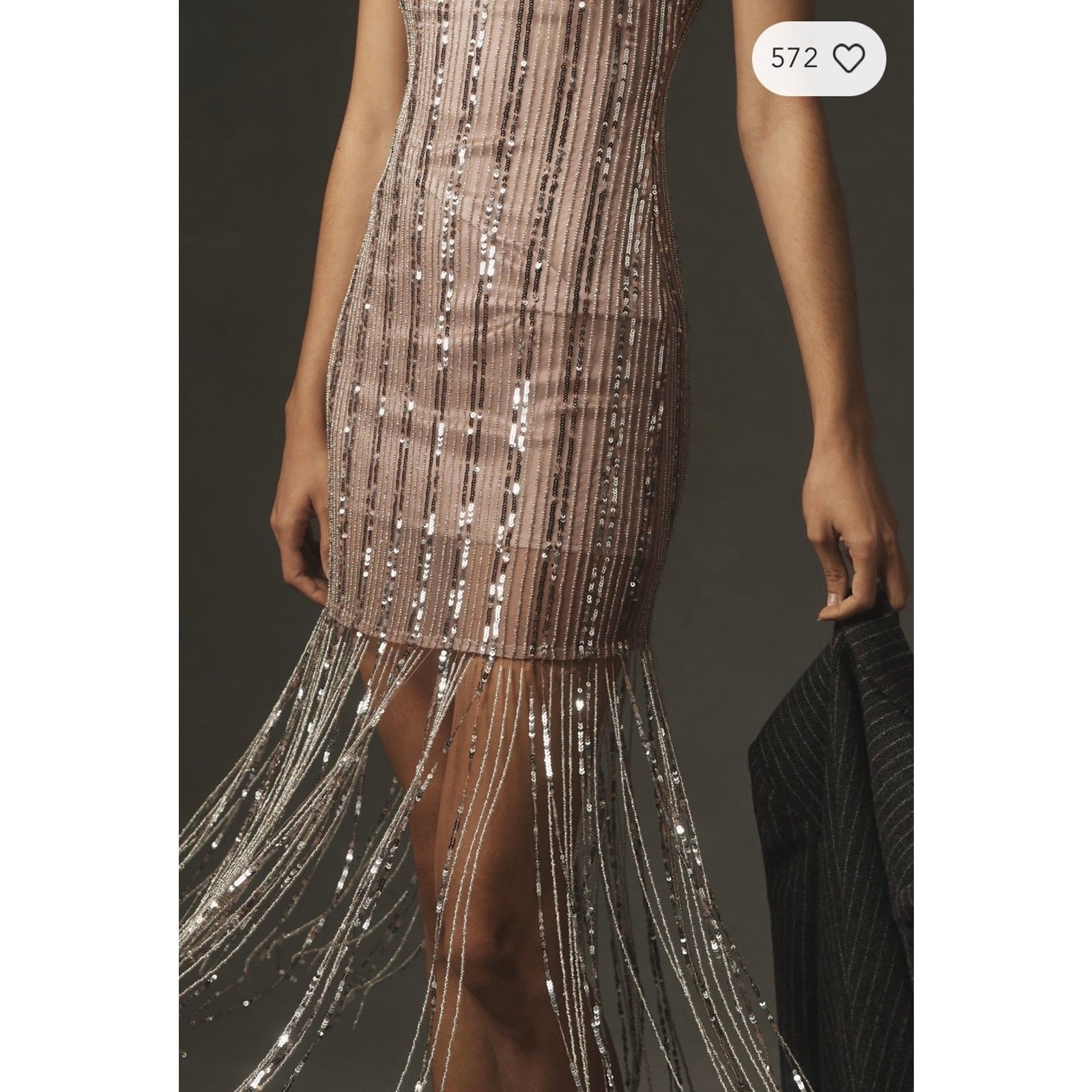 NWT❤️Anthro MAEVE SEQUIN STRAPPY BEADED-FRINGE MINI DRESS sz10