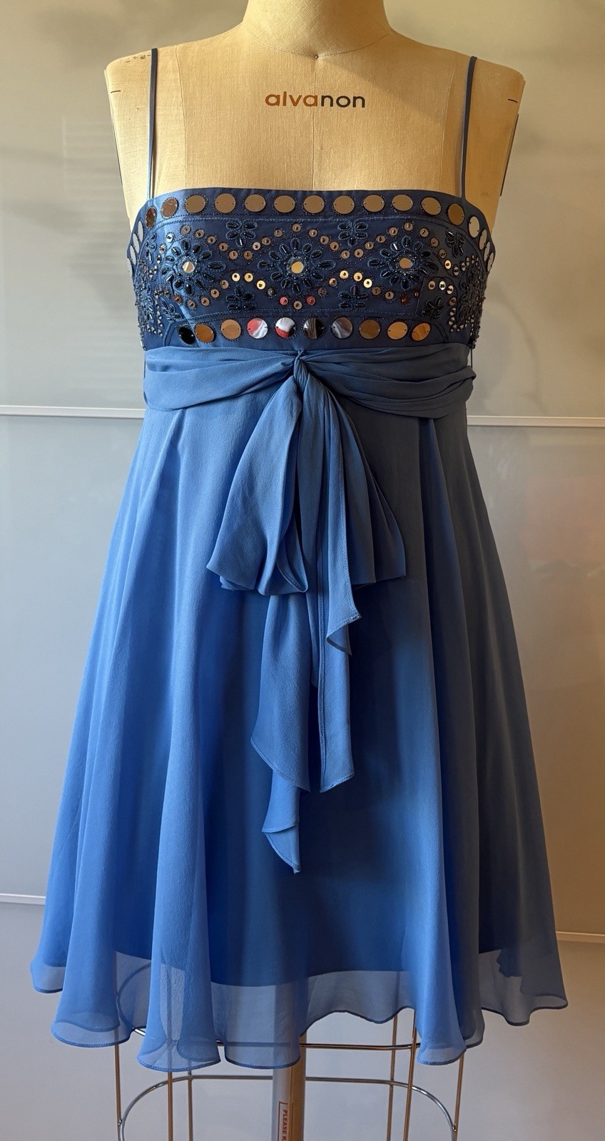 BCBG SILK SEQUENCE Dress Blue Size 4