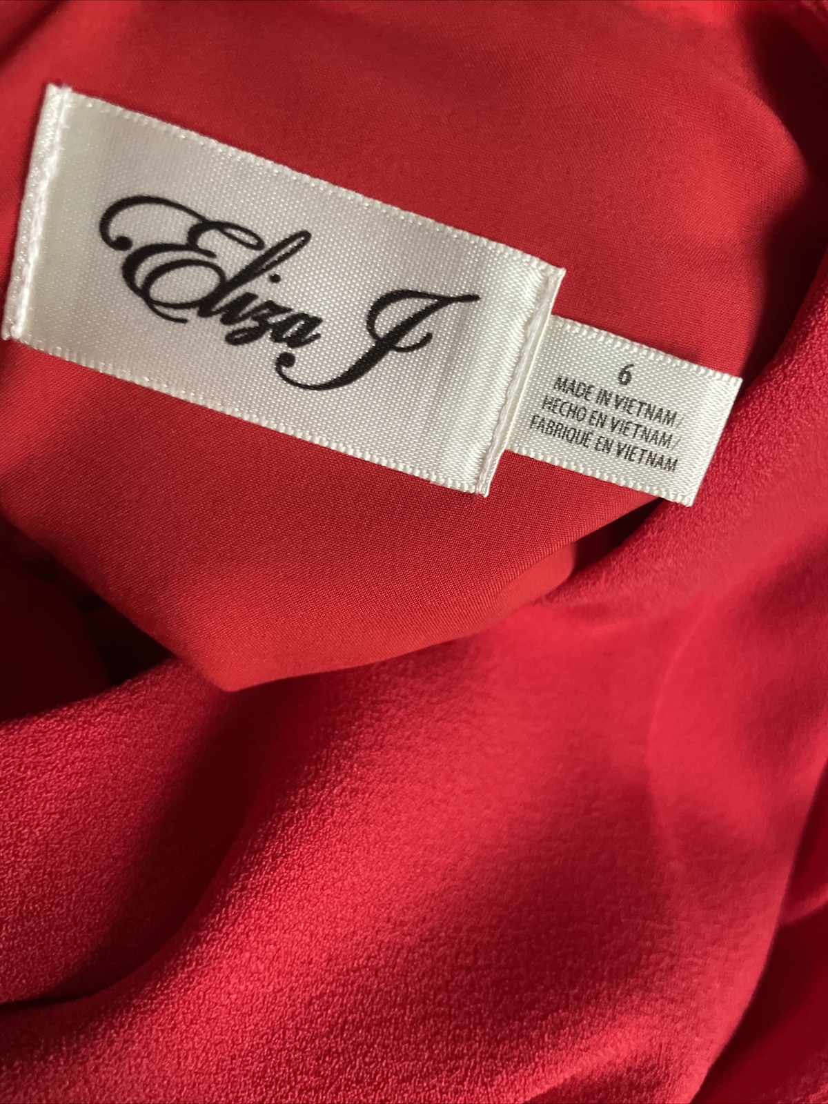 Eliza J Stretch Square Neck Short Puffed Sleeve Sheath Dress Size 6 Red NWT $128