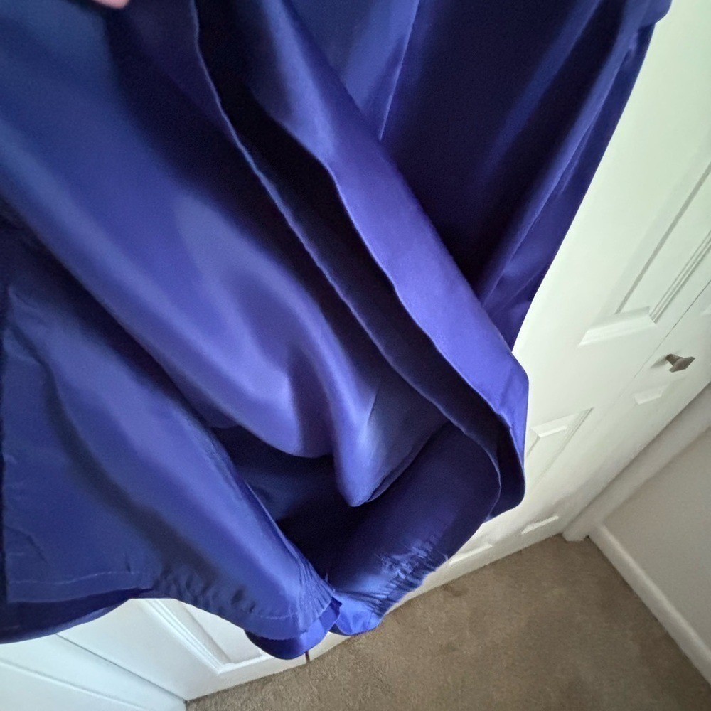 Gorgeous Talbots purple flattering Asymmetrical Pleated Cocktail Party Dress 16