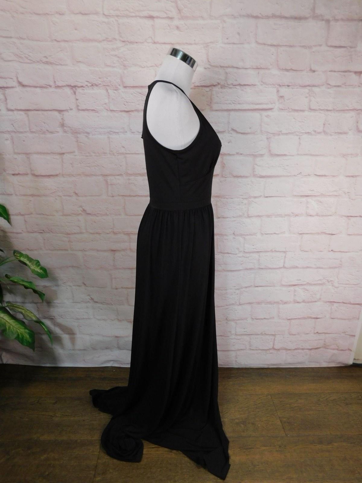MICHAEL Michael Kors Dress Womens XS Black Halter Keyhole Maxi Gown Formal Party