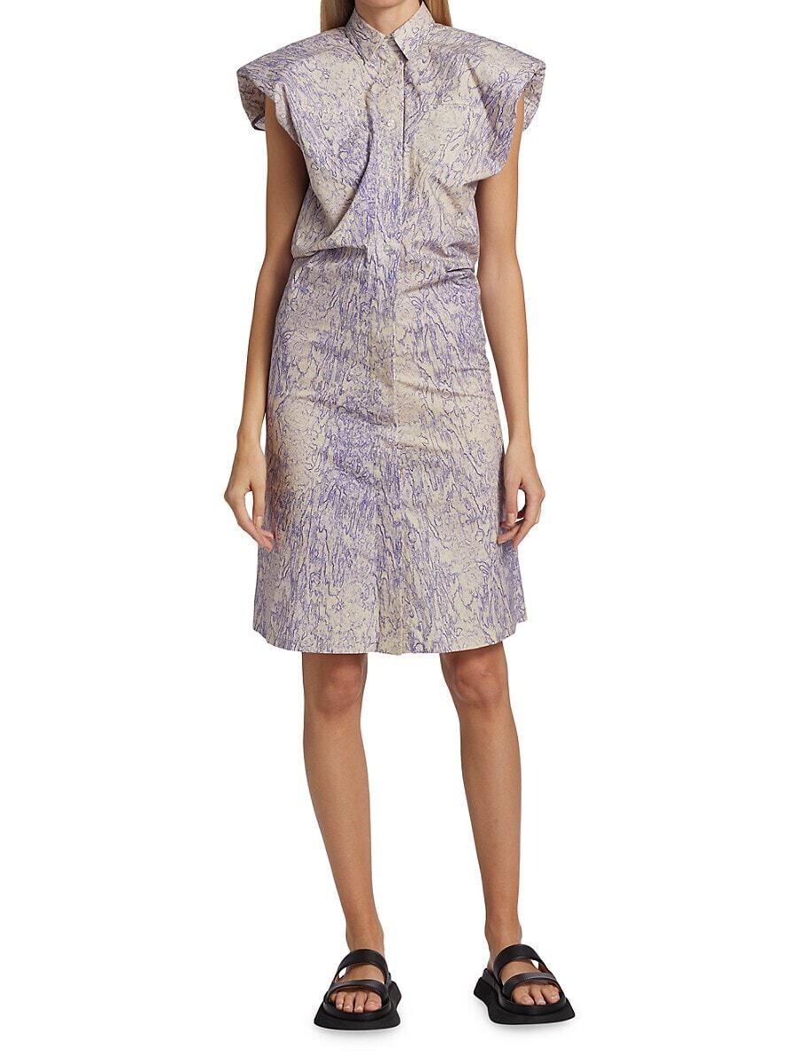 NEW Remain Birger Christensen Purple Marika Dress Shoulder Pads Size 2 Designer