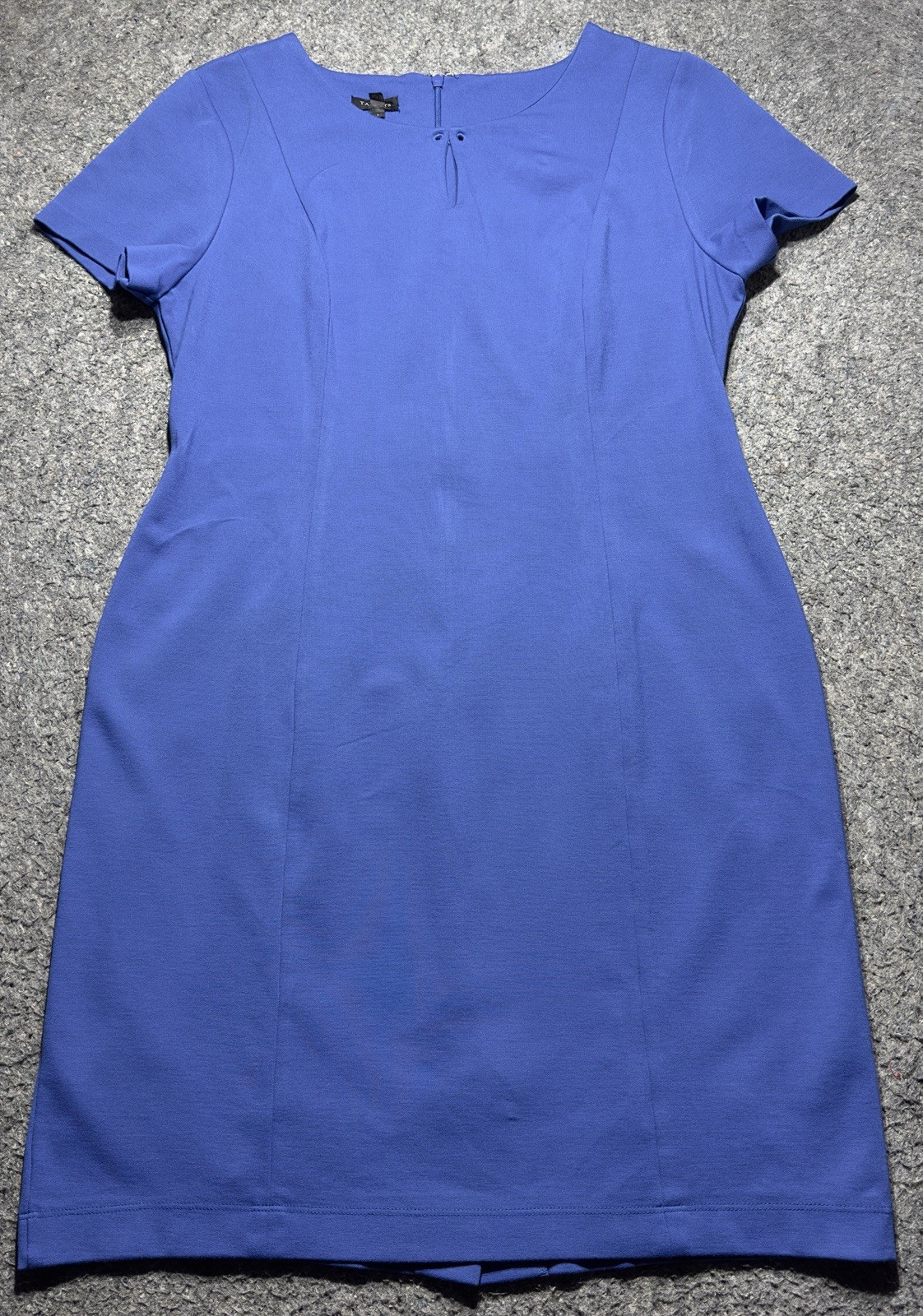 Talbots Blue Sheath Casual Dress Stretch Back Zip Sleeveless Women Sz 10