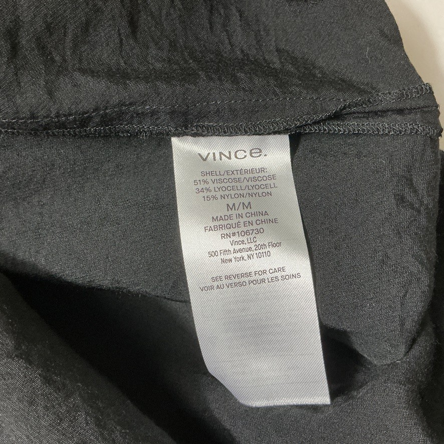 Vince Black Long Sleeve Belted Button Front Minimalist Shirtdress M