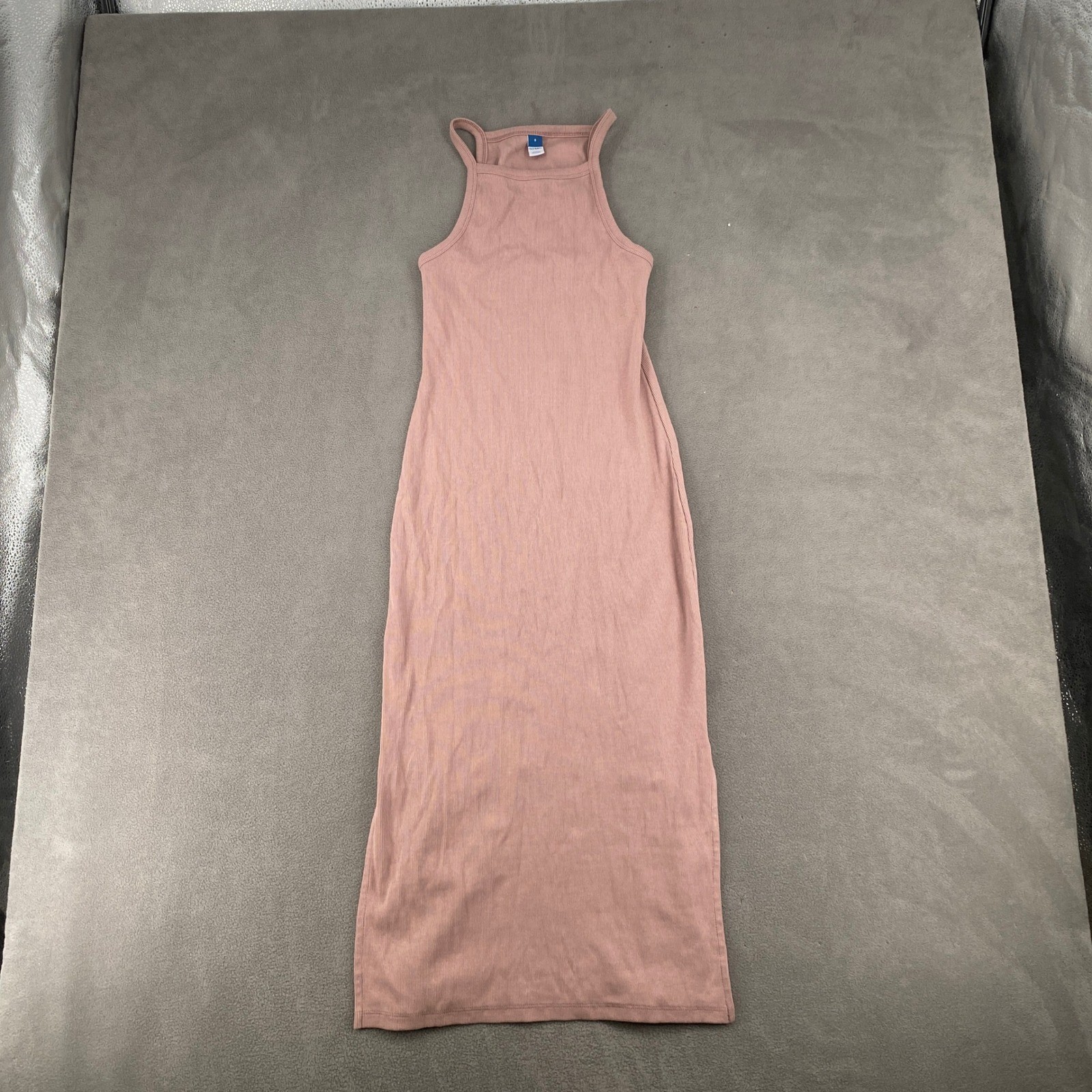Old Navy Womens Ribbed High Neck Side Slit Maxi Dress Pink Small 5846