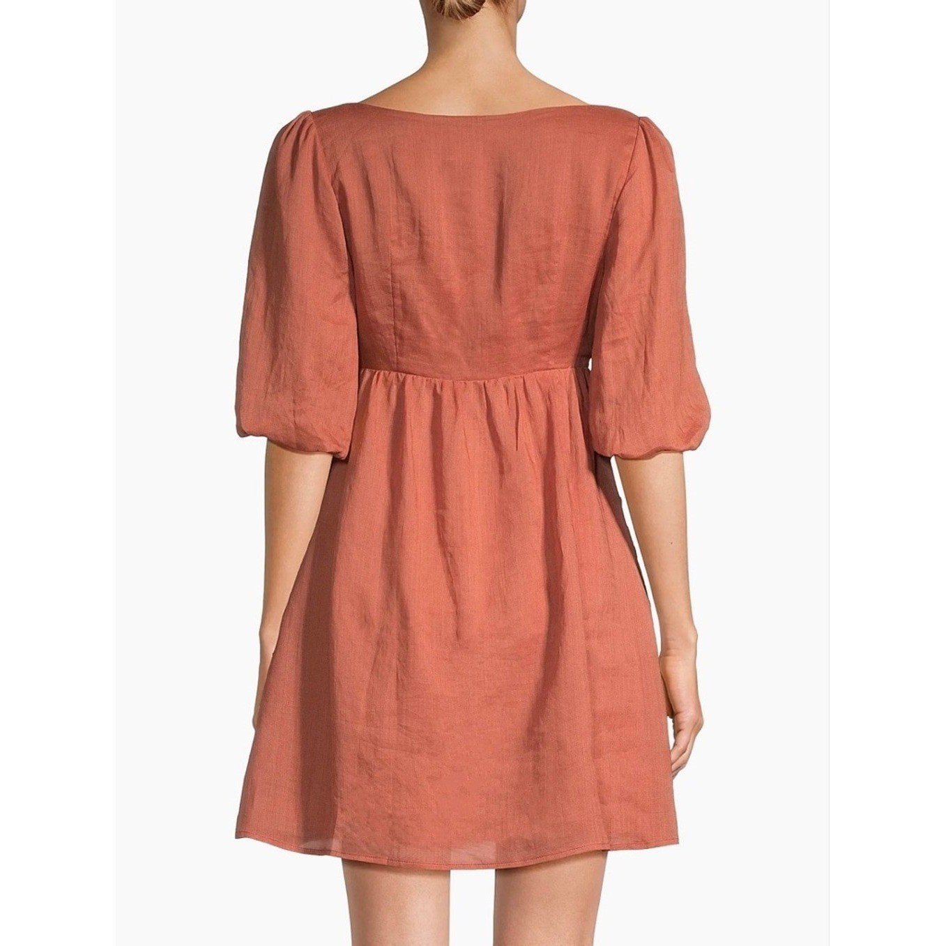 Sancia The Amalia Dress In Watermelon Large Puff Sleeve Button Front $249