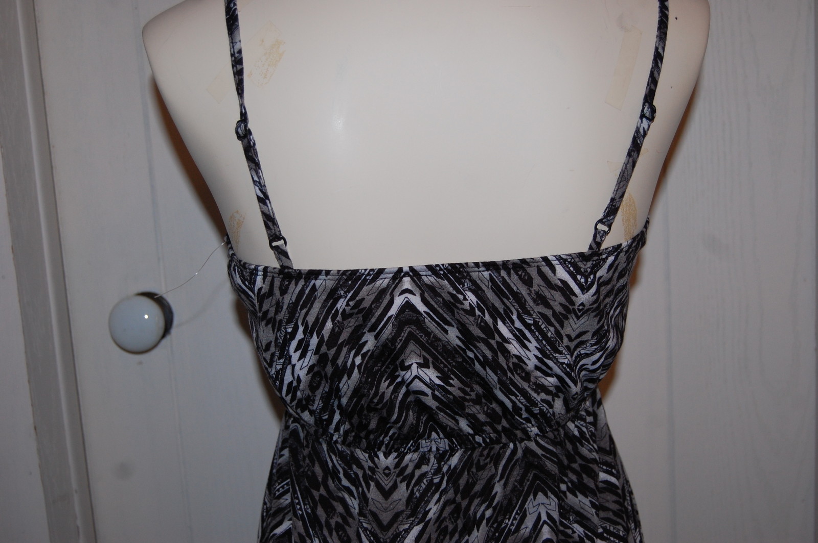 Womens Dress BLACK WHITE GRAY Sleeveless TRIBAL Abstract S 4-6 M 8-10 L 12-14 XL