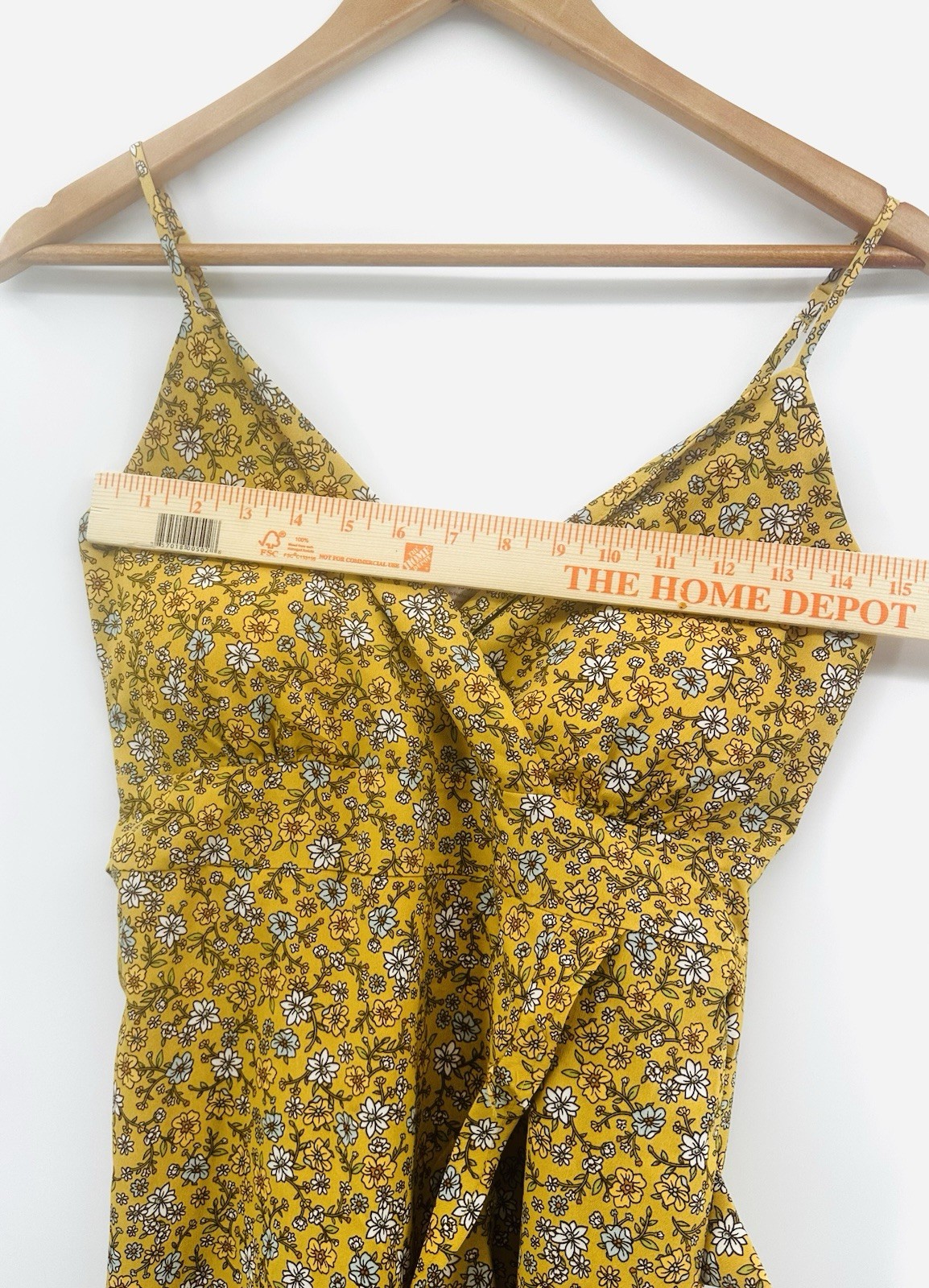 New No Boundaries Babydoll Spaghetti Strap Dress Sz 3-5 Jrs Yellow Floral HH26