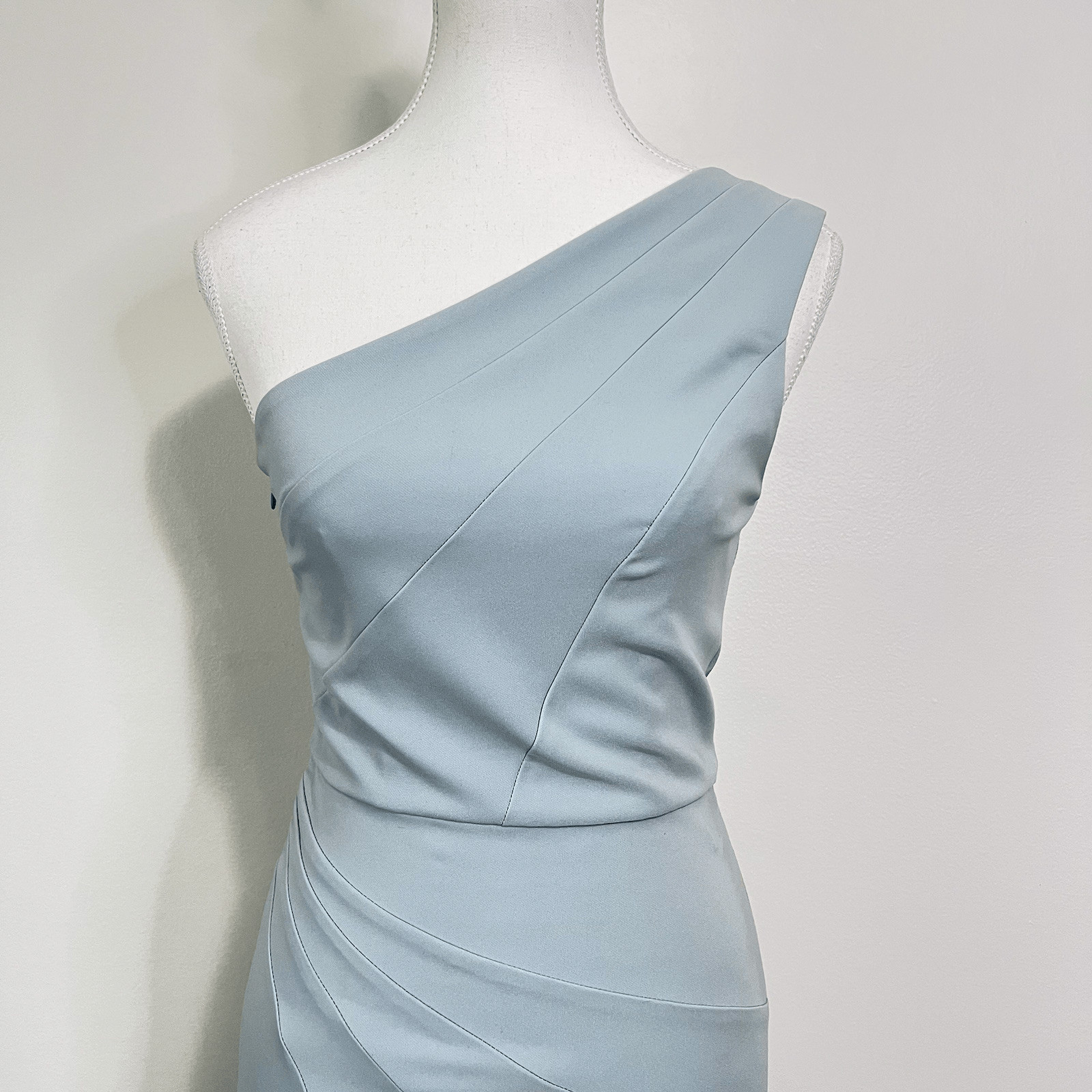 Michael Costello x REVOLVE Ava One Shoulder Mini Dress Size S Ice Blue Party