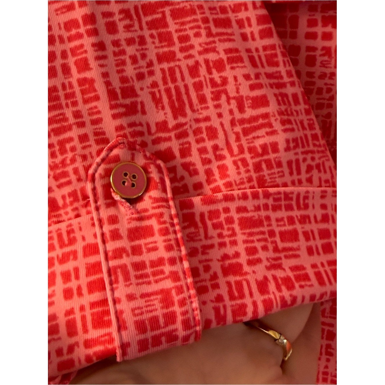 J McLaughlin Lawrence Dress in Cross Hachure Coral/Light Coral Catalina size L