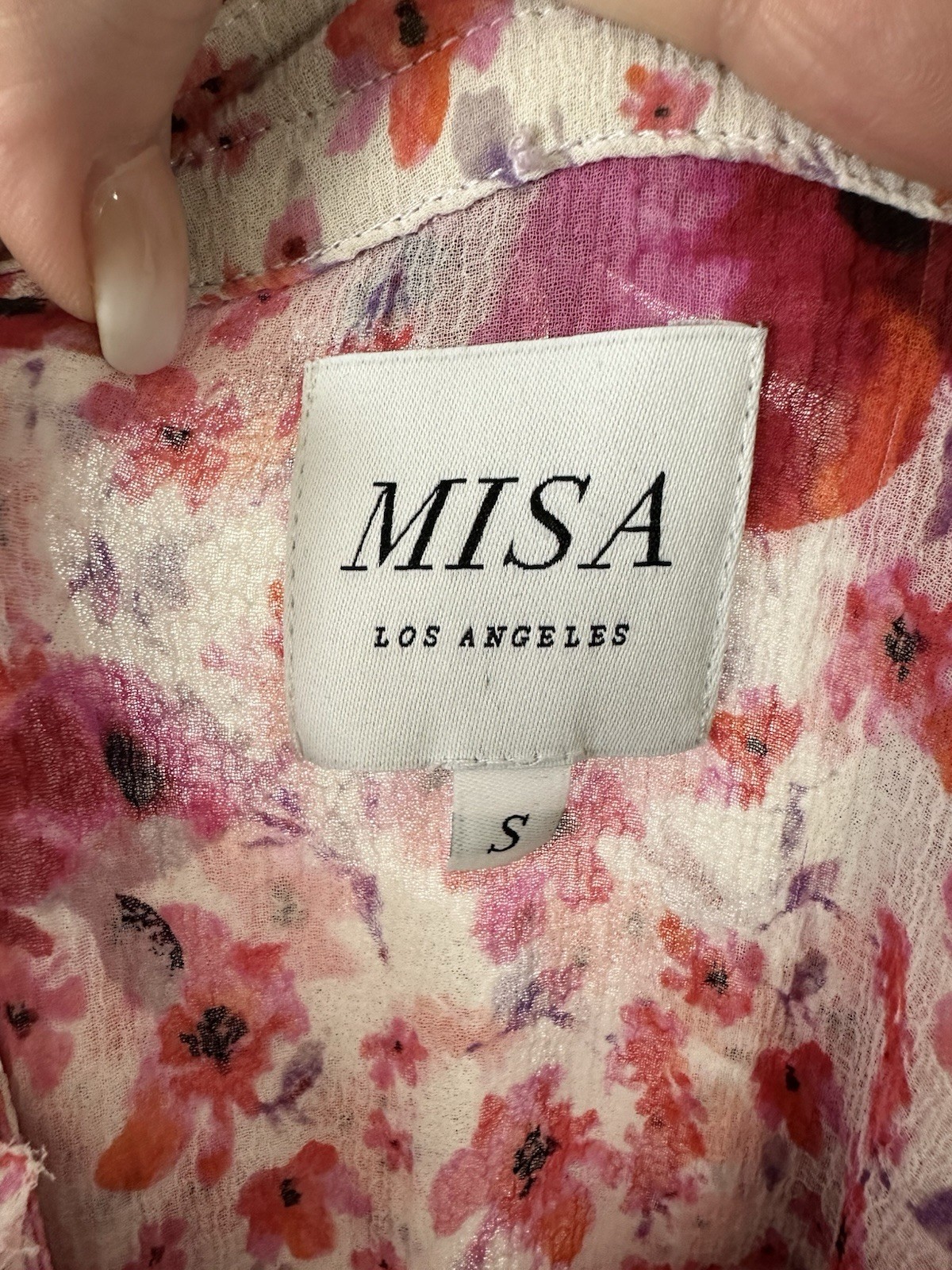 MISA Los Angeles Aurelie Floral Ruffled Maxi Dress Small Hi Lo Luxury Party $450
