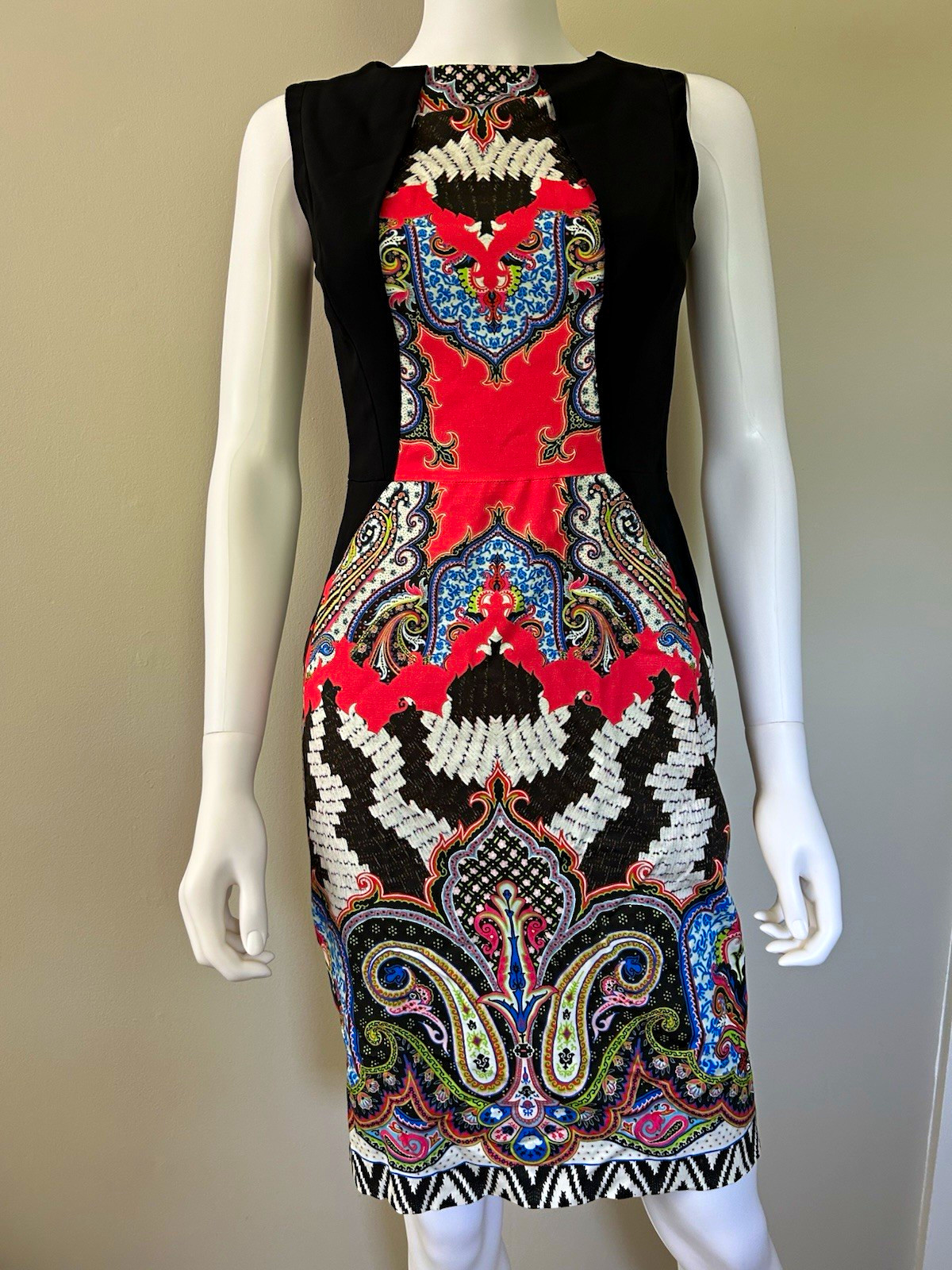 Etro Paisley Sheath Dress IT 40 US 4 Multicolor Sleeveless Made In Italy