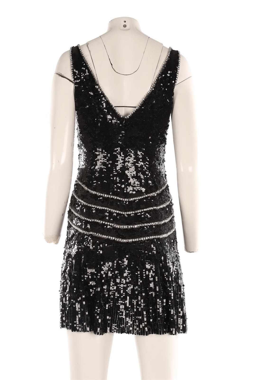 JENNY PACKHAM BLACK SEQUIN MINI DRESS UK 10