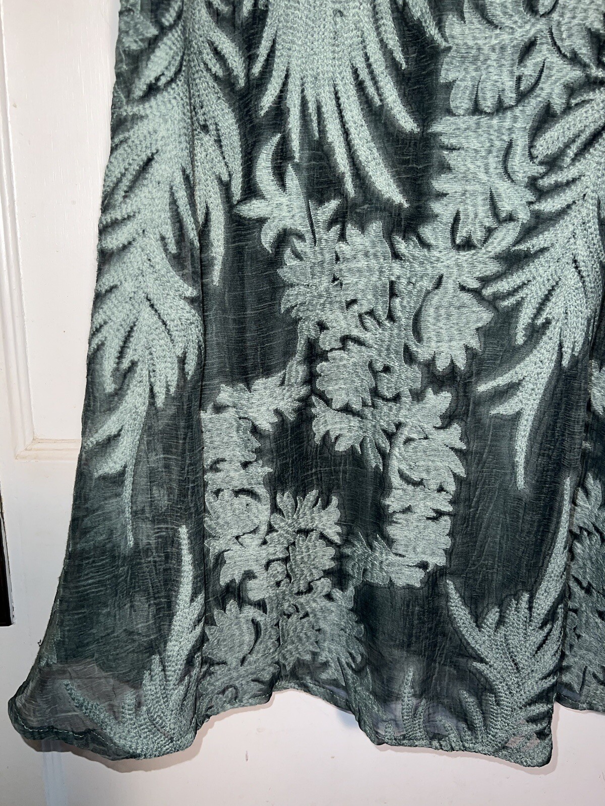 Sundance Cypress Legends Silk Lace Drop Waist Sleeveless Dress Green Sz 10. d540