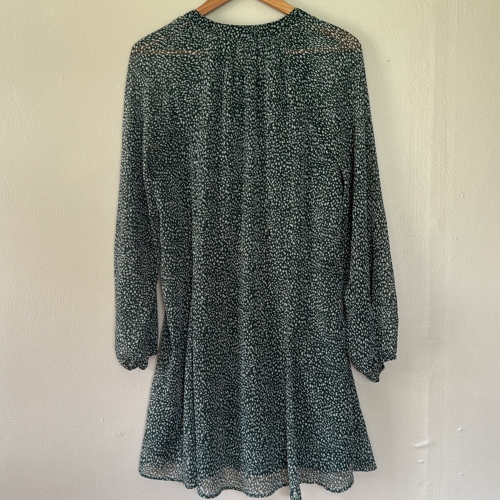 Joie green and White patterned Long Sleeve Dress medium