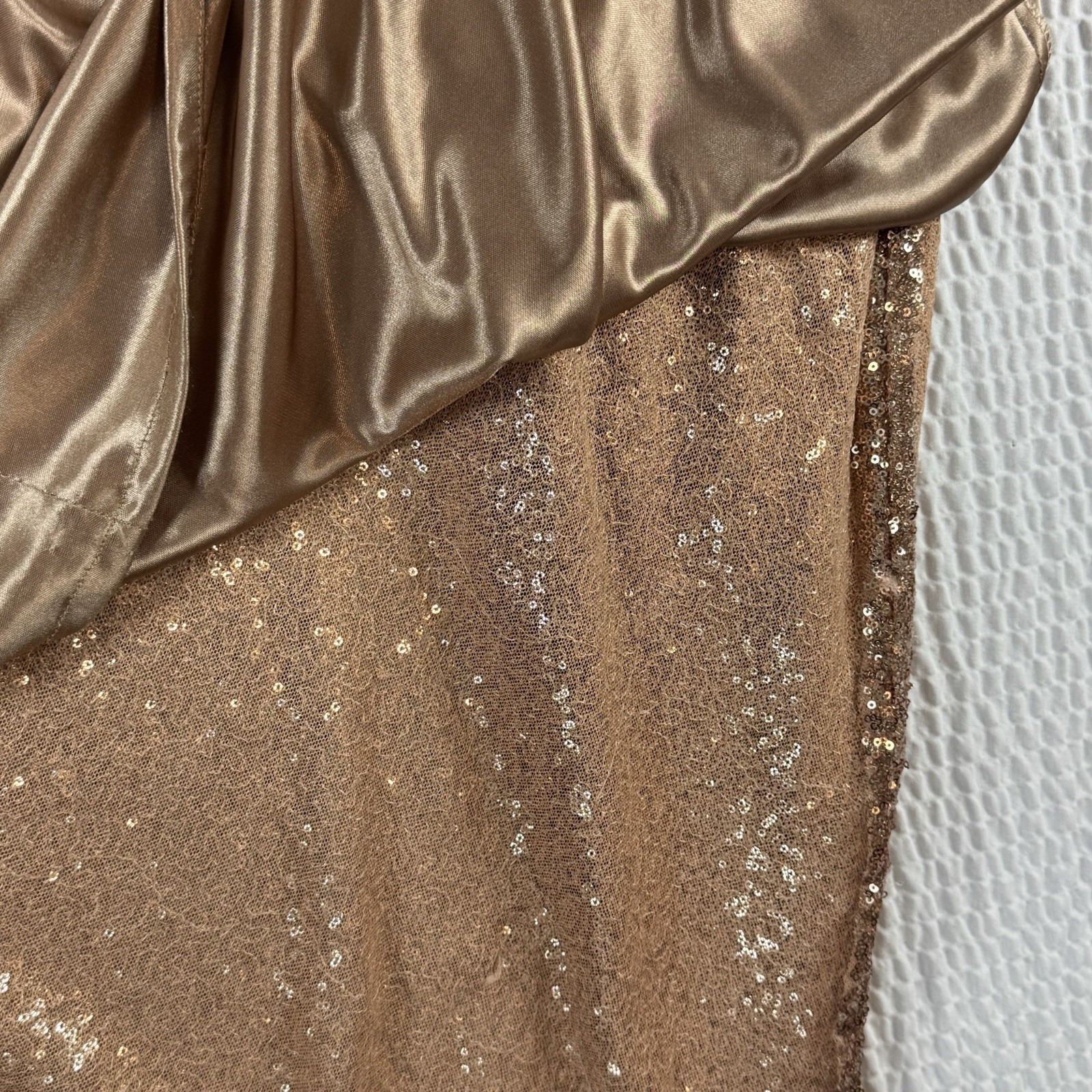Revelry Bijou Rose Gold Sequin Maxi Dress Size 22 Formal Bridesmaid