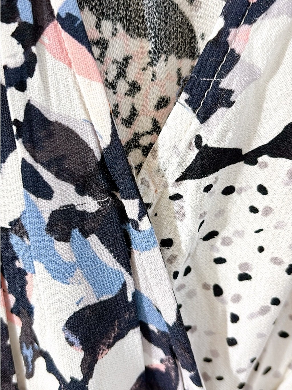 French Connection Asha Draped Abstract Print Faux Wrap Maxi Boho Resort Dress