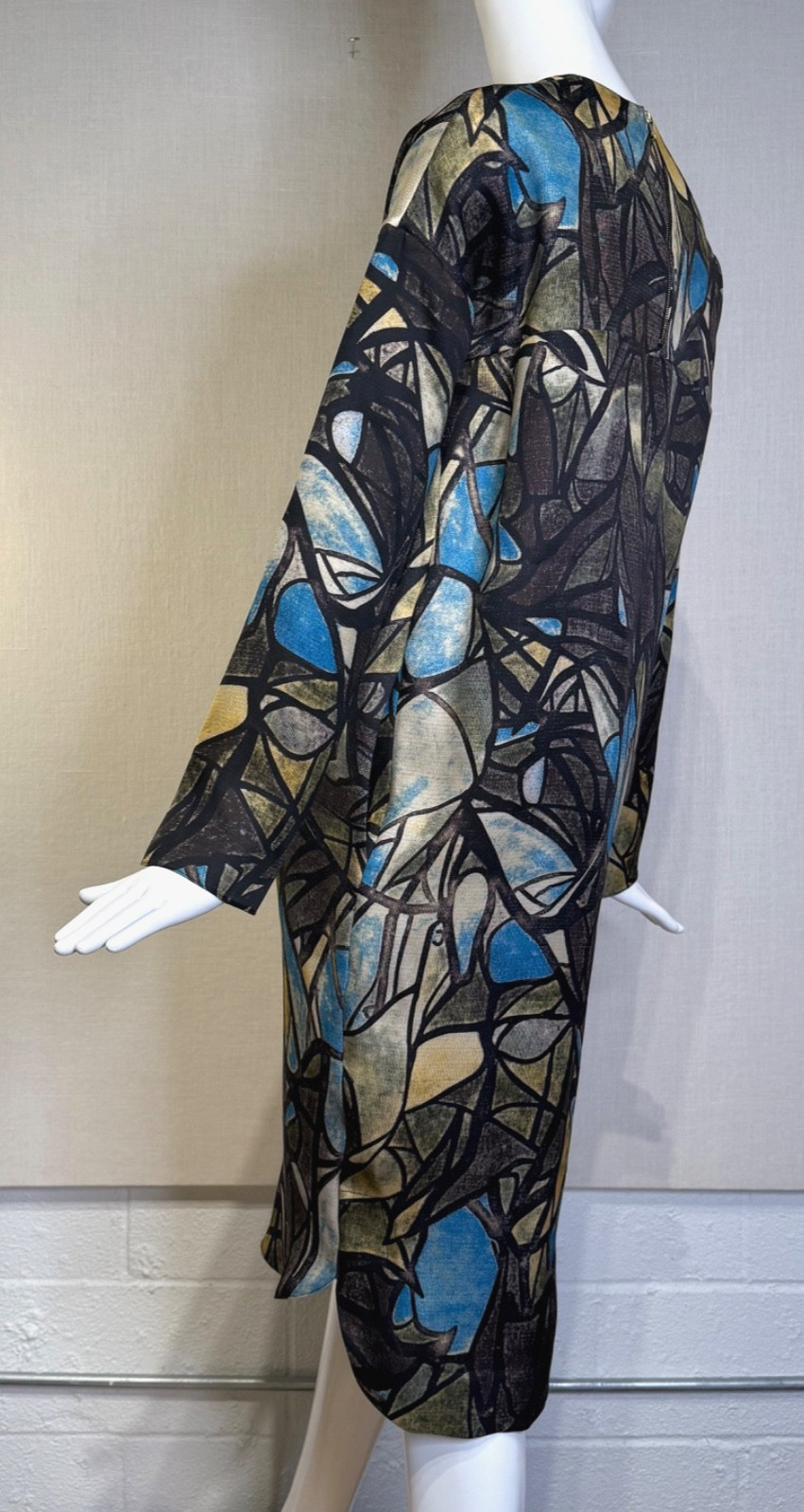 MARNI Abstract Cathedral Print Silk Wool Dress SIZE IT40 US8 M, Fall 2008 Runway
