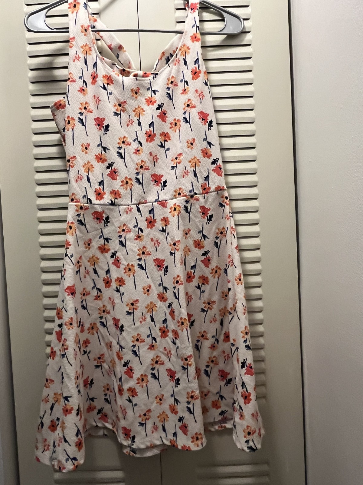 Maurices Colorful Floral Print Canvas Dress with Strappy Back Size S
