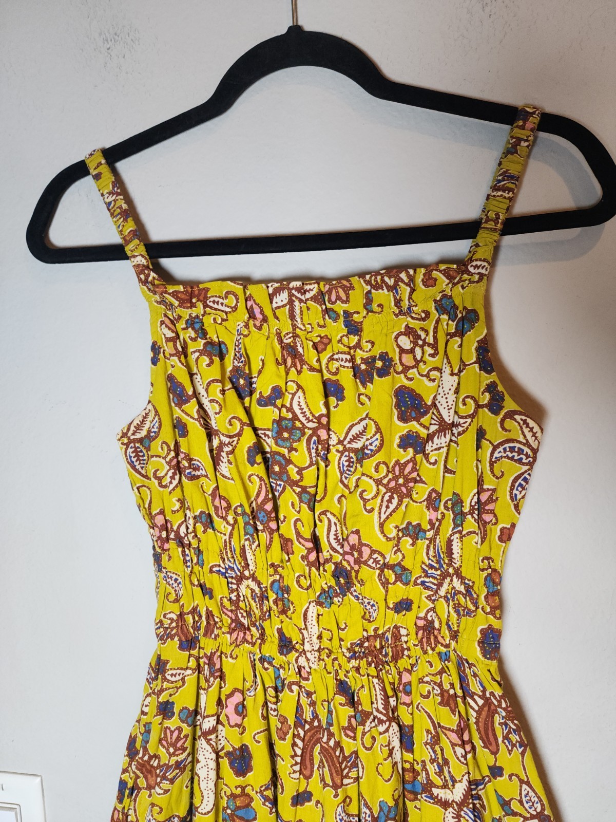 Cleobella Organic Cotton Winona Sleeveless Midi Dress Green Yellow Floral Small