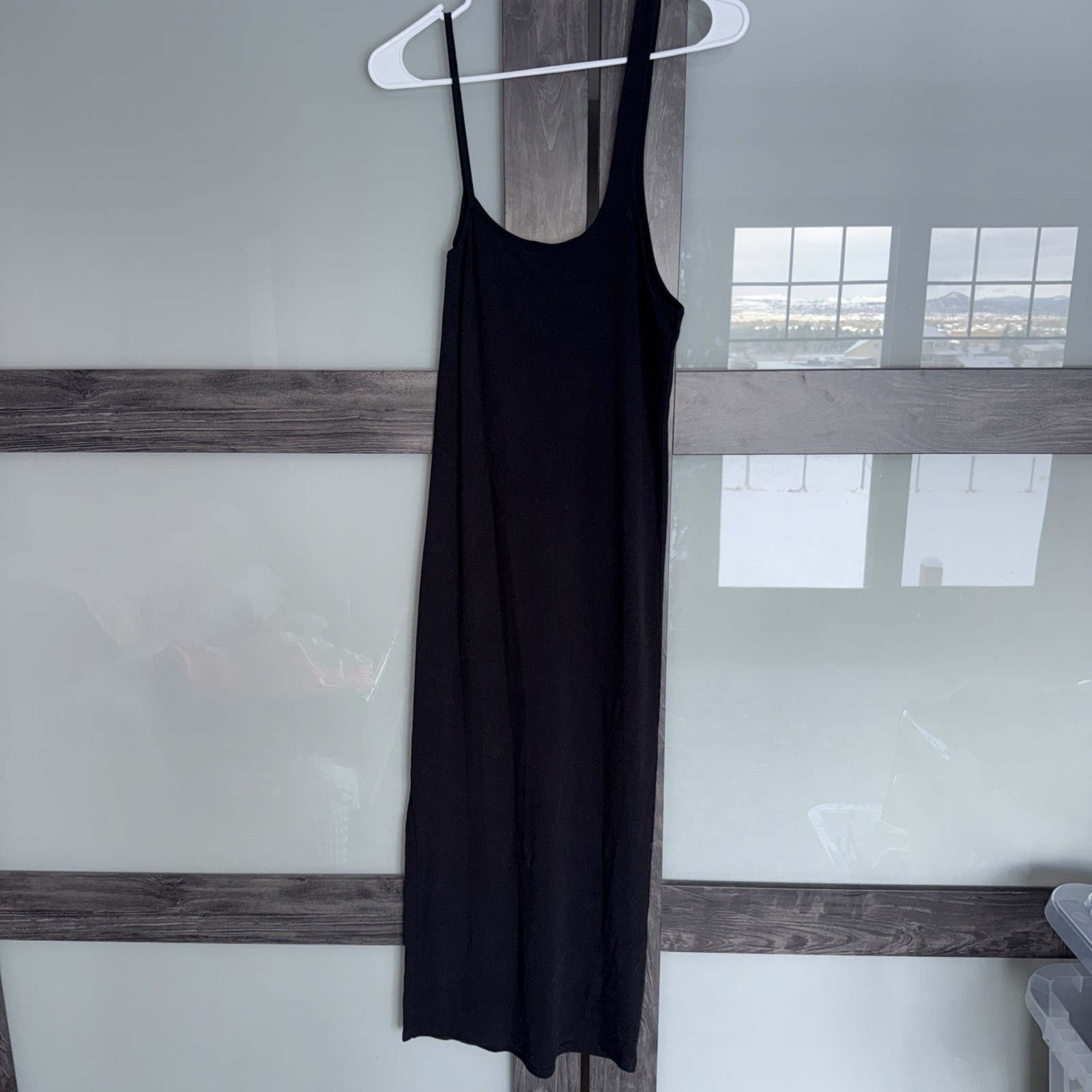Frame Black Spaghetti Strap Dress Body Fit 52 Inch Long (sm/med?)