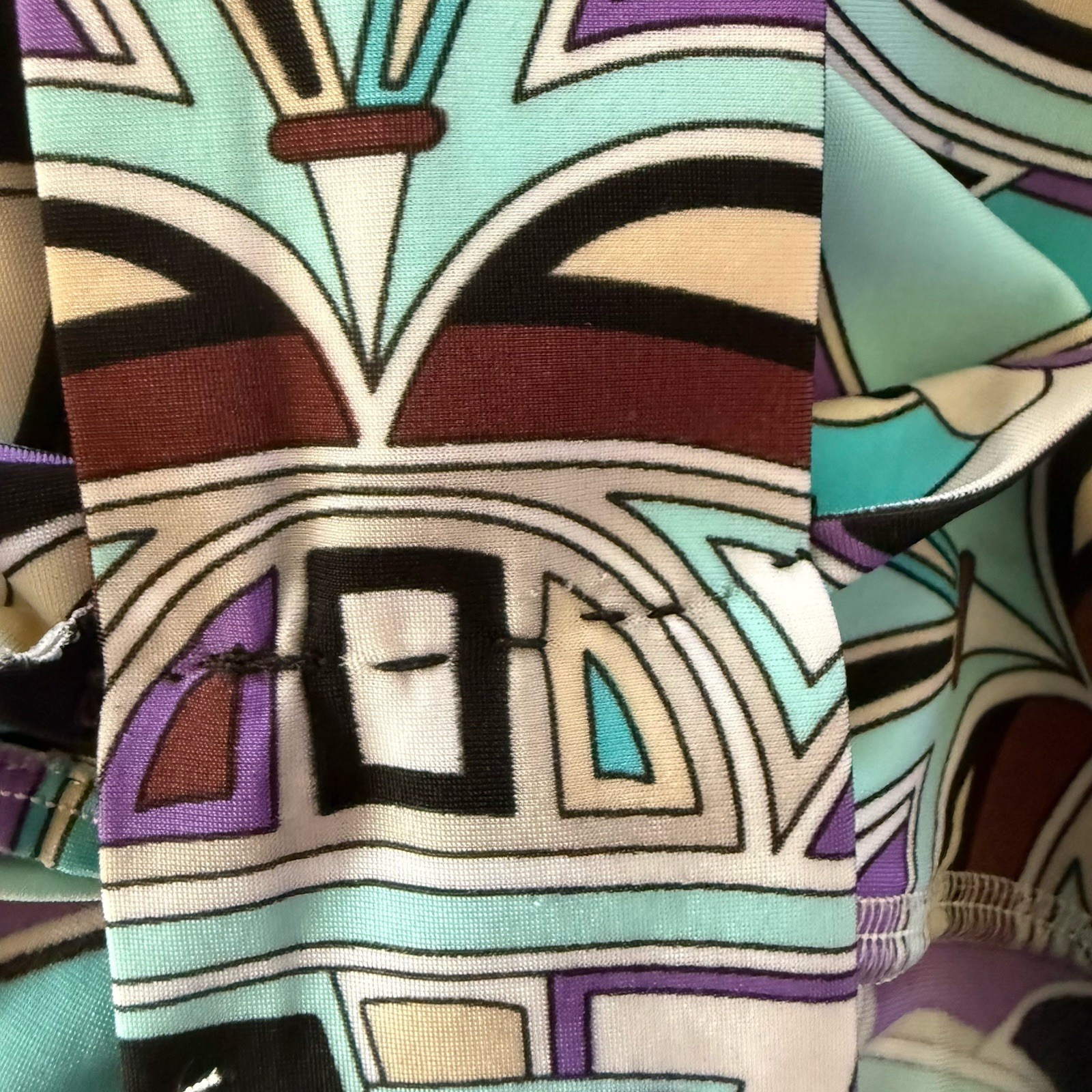 Emilio Pucci Blue Geometric Print Dress Sz L *See Photos No Tag*Straps Altered*
