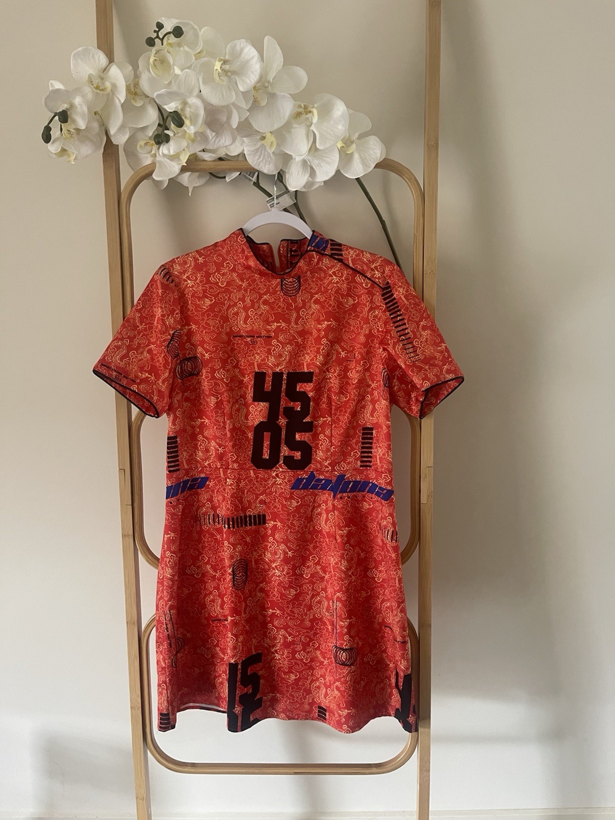 ASOS Asian-Style High Collar Mini Dress – Short Sleeves – Elegant & Modern SZ 8