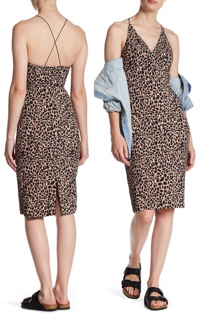 TOPSHOP Print LEOPARD Plunge Bodycon Dress Sz:12 US — $110 now $55.99