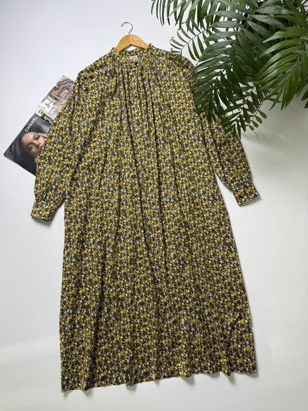 Women Tree and Horse Garden Dress Multicolor Cotton