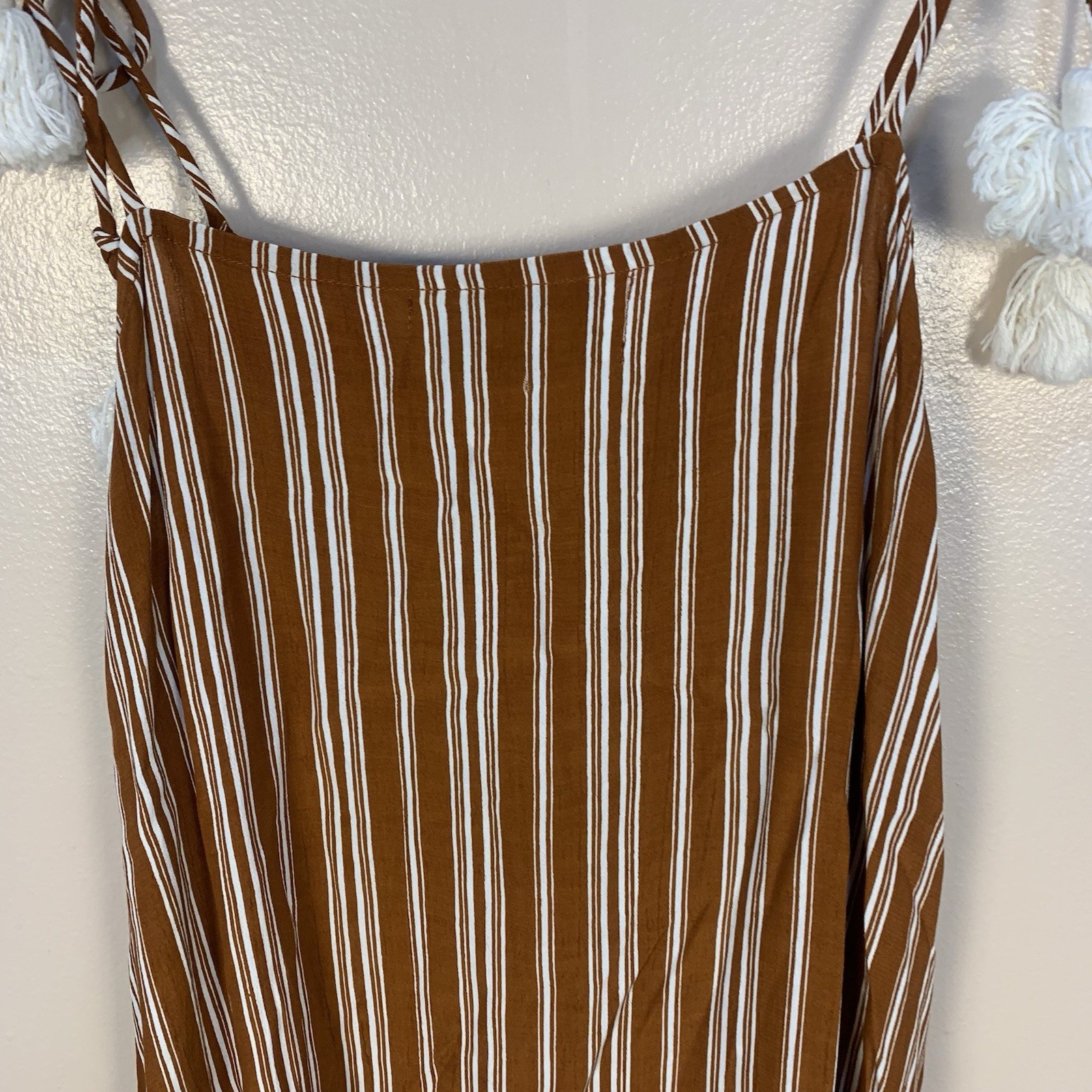 Faithfull The Brand Arietta Striped Tassel Tie Button Front Striped Maxi Dress 4