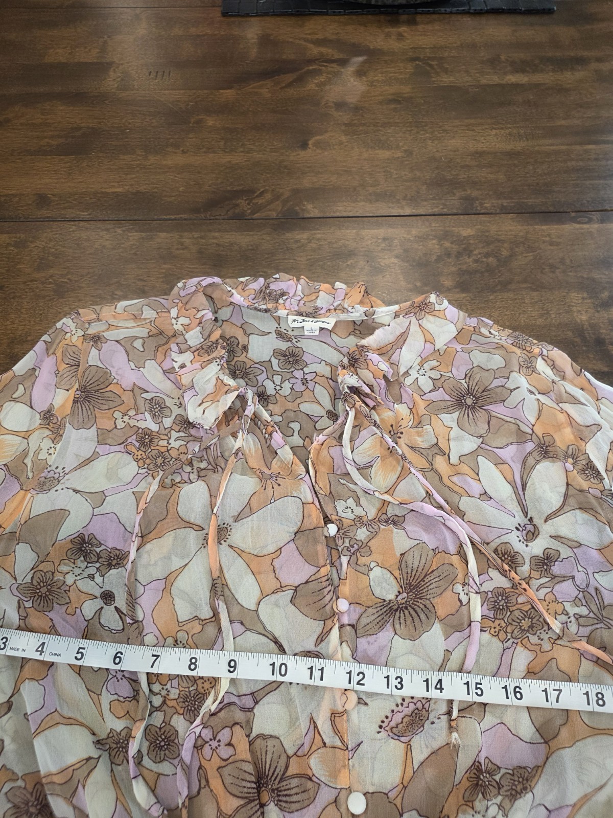 For Love & Lemons Pink Neutral Floral Sheer Mini Drawstring Waist Dress Large
