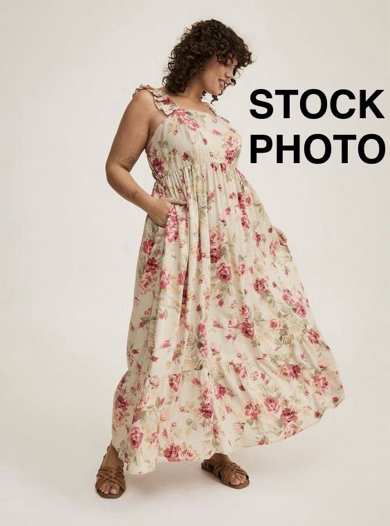 Ruffle Strap Tiered Maxi Dress Size 5