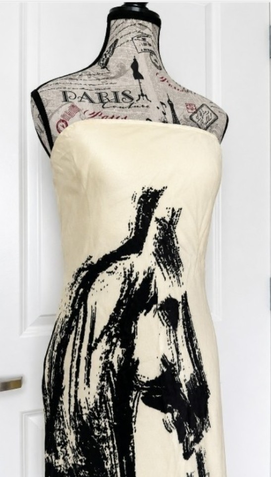 Anthropologie Condition Apply Chloe STRAPLESS Maxi Slip Dress PONY Horse IVORY L