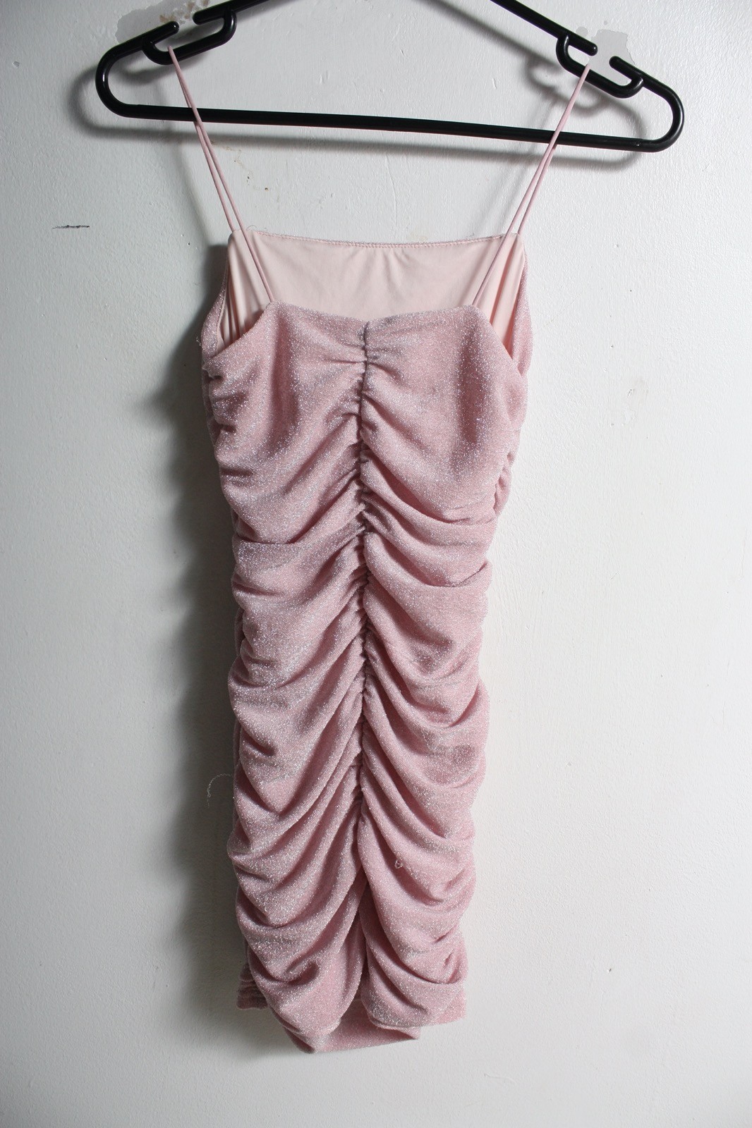 Shein Womens Shimmery Mesh Slinky Dress – Pink – Size 2XS (g24)