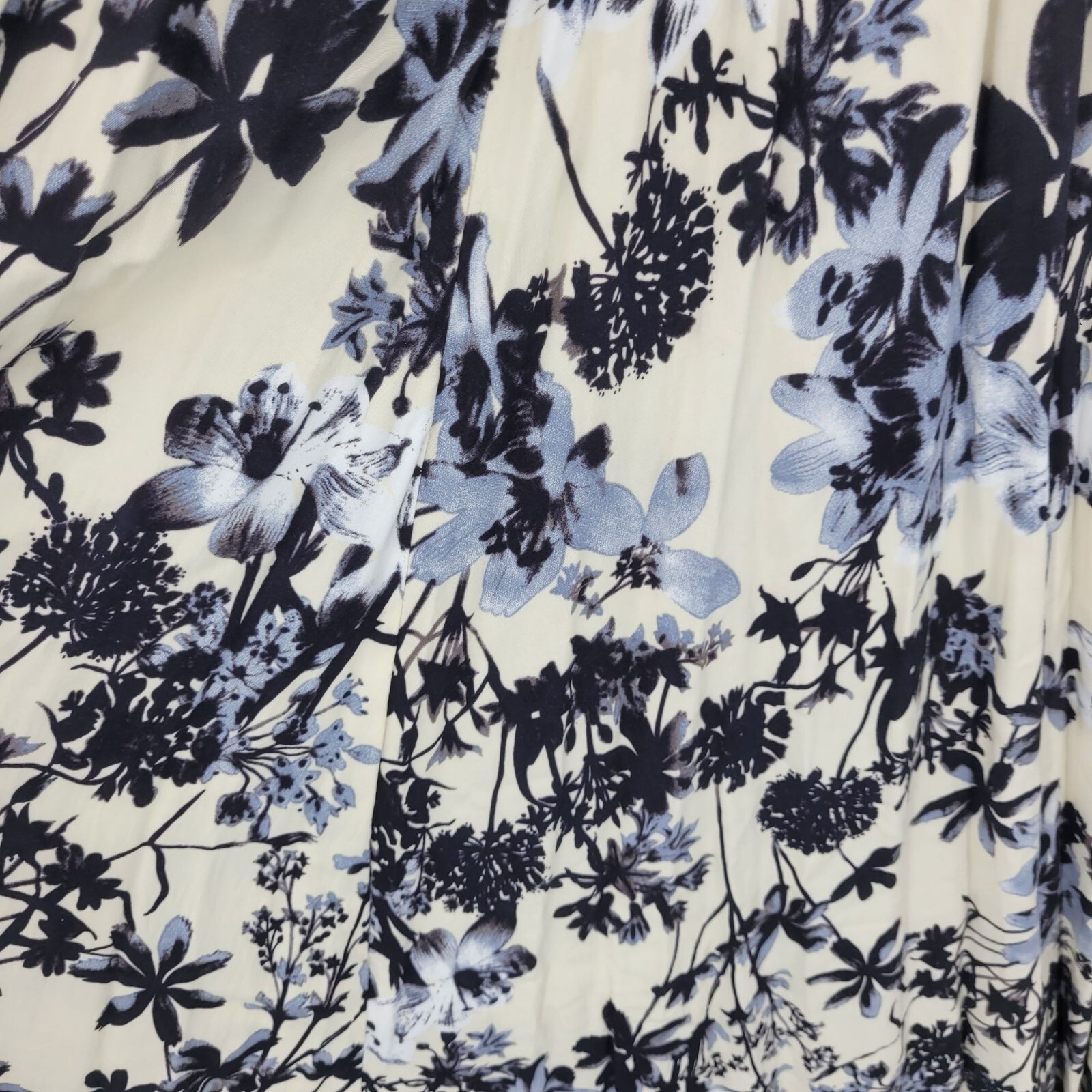 Lira Floral Cami Smocked Racerback Midi Dress Sz S Navy White Strappy Beach Boho