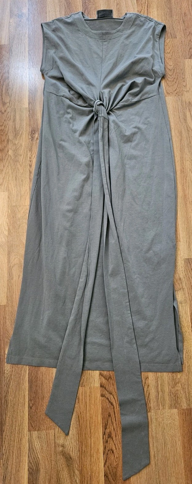 Modern Citizen Fei Organic Cotton Tie-Front Midi Dress – Mineral Clay XS New