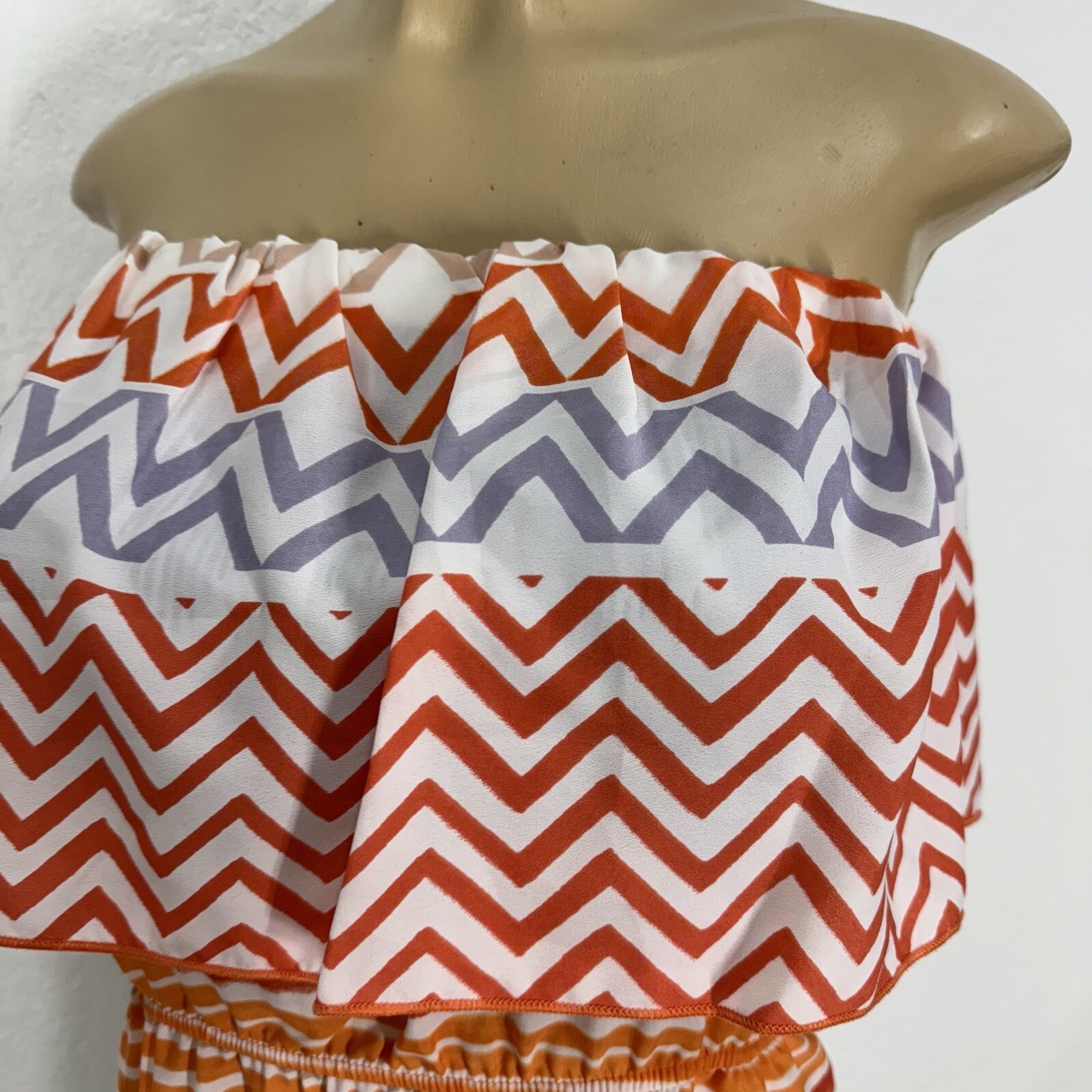GLAM Polyester Light Weight Off The Shoulder Sun Dress Womens Size S Casual New
