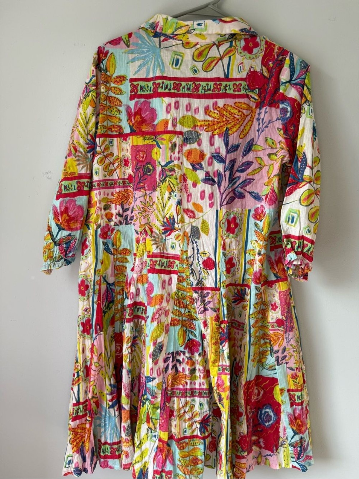 NEW Orientique Australia Buttonthrough Short Floral Patchwork Dress Cotton Print