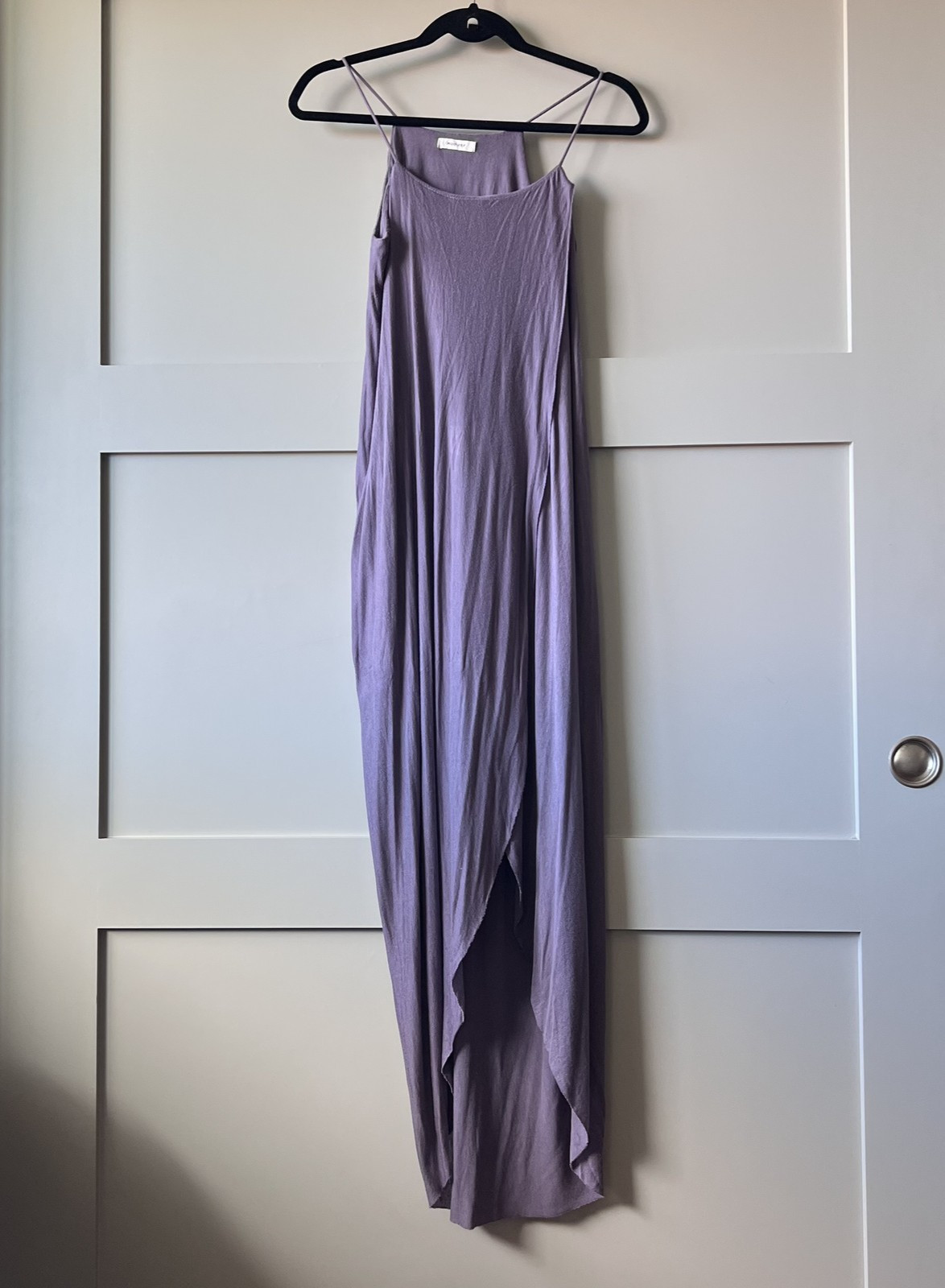 Mod Ref Dress Womens Medium Purple Gray Maxi Sleeveless Halter Drape Beach Boho